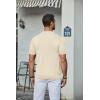 imageCOOFANDY Mens Knit Shirt Short Sleeve Button Down Vintage Polo Shirts Casual Summer Beach ShirtsCream