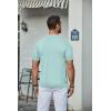 imageCOOFANDY Mens Knit Shirt Short Sleeve Button Down Vintage Polo Shirts Casual Summer Beach ShirtsIce Green