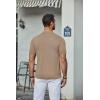 imageCOOFANDY Mens Knit Shirt Short Sleeve Button Down Vintage Polo Shirts Casual Summer Beach ShirtsKhaki