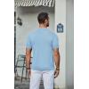 imageCOOFANDY Mens Knit Shirt Short Sleeve Button Down Vintage Polo Shirts Casual Summer Beach ShirtsLight Blue