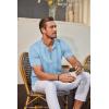 imageCOOFANDY Mens Knit Shirt Short Sleeve Button Down Vintage Polo Shirts Casual Summer Beach ShirtsLight Blue