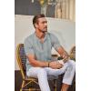 imageCOOFANDY Mens Knit Shirt Short Sleeve Button Down Vintage Polo Shirts Casual Summer Beach ShirtsLight Grey