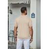 imageCOOFANDY Mens Knit Shirt Short Sleeve Button Down Vintage Polo Shirts Casual Summer Beach ShirtsLight Khaki