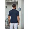 imageCOOFANDY Mens Knit Shirt Short Sleeve Button Down Vintage Polo Shirts Casual Summer Beach ShirtsNavy Blue