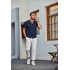 imageCOOFANDY Mens Knit Shirt Short Sleeve Button Down Vintage Polo Shirts Casual Summer Beach ShirtsNavy Blue