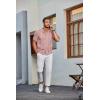 imageCOOFANDY Mens Knit Shirt Short Sleeve Button Down Vintage Polo Shirts Casual Summer Beach ShirtsPink