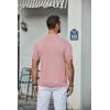 imageCOOFANDY Mens Knit Shirt Short Sleeve Button Down Vintage Polo Shirts Casual Summer Beach ShirtsPink