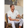 imageCOOFANDY Mens Knit Shirt Short Sleeve Button Down Vintage Polo Shirts Casual Summer Beach ShirtsWhite