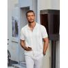imageCOOFANDY Mens Knit Shirt Short Sleeve Button Down Vintage Polo Shirts Casual Summer Beach ShirtsWhite