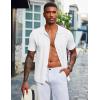 imageCOOFANDY Mens Knit Shirt Short Sleeve Button Down Vintage Polo Shirts Casual Summer Beach ShirtsWhite