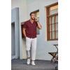 imageCOOFANDY Mens Knit Shirt Short Sleeve Button Down Vintage Polo Shirts Casual Summer Beach ShirtsWine Red