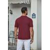 imageCOOFANDY Mens Knit Shirt Short Sleeve Button Down Vintage Polo Shirts Casual Summer Beach ShirtsWine Red