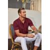 imageCOOFANDY Mens Knit Shirt Short Sleeve Button Down Vintage Polo Shirts Casual Summer Beach ShirtsWine Red
