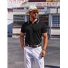 imageCOOFANDY Mens Polo Shirts Short Sleeve Casual Knit Polo Shirt Vintage Golf T Shirts Old Money TopsBlack