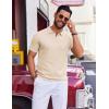imageCOOFANDY Mens Polo Shirts Short Sleeve Casual Knit Polo Shirt Vintage Golf T Shirts Old Money TopsChampagne