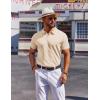 imageCOOFANDY Mens Polo Shirts Short Sleeve Casual Knit Polo Shirt Vintage Golf T Shirts Old Money TopsChampagne