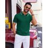imageCOOFANDY Mens Polo Shirts Short Sleeve Casual Knit Polo Shirt Vintage Golf T Shirts Old Money TopsGreen