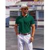 imageCOOFANDY Mens Polo Shirts Short Sleeve Casual Knit Polo Shirt Vintage Golf T Shirts Old Money TopsGreen