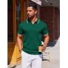 imageCOOFANDY Mens Polo Shirts Short Sleeve Casual Knit Polo Shirt Vintage Golf T Shirts Old Money TopsGreen