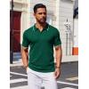 imageCOOFANDY Mens Polo Shirts Short Sleeve Casual Knit Polo Shirt Vintage Golf T Shirts Old Money TopsGreen