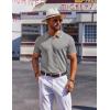imageCOOFANDY Mens Polo Shirts Short Sleeve Casual Knit Polo Shirt Vintage Golf T Shirts Old Money TopsLight Grey