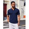 imageCOOFANDY Mens Polo Shirts Short Sleeve Casual Knit Polo Shirt Vintage Golf T Shirts Old Money TopsNavy Blue