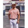 imageCOOFANDY Mens Polo Shirts Short Sleeve Casual Knit Polo Shirt Vintage Golf T Shirts Old Money TopsPink