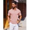 imageCOOFANDY Mens Polo Shirts Short Sleeve Casual Knit Polo Shirt Vintage Golf T Shirts Old Money TopsPink