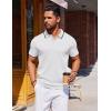 imageCOOFANDY Mens Polo Shirts Short Sleeve Casual Knit Polo Shirt Vintage Golf T Shirts Old Money TopsWhite