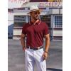 imageCOOFANDY Mens Polo Shirts Short Sleeve Casual Knit Polo Shirt Vintage Golf T Shirts Old Money TopsWine Red