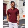 imageCOOFANDY Mens Polo Shirts Short Sleeve Casual Knit Polo Shirt Vintage Golf T Shirts Old Money TopsWine Red