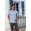 imageCOOFANDY Mens Polo Shirts Short Sleeve Casual Shirts with PocketClear Blue