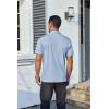 imageCOOFANDY Mens Polo Shirts Short Sleeve Casual Shirts with PocketClear Blue
