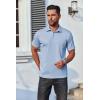 imageCOOFANDY Mens Polo Shirts Short Sleeve Casual Shirts with PocketClear Blue