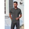 imageCOOFANDY Mens Polo Shirts Short Sleeve Casual Shirts with PocketDark Grey