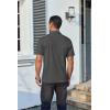 imageCOOFANDY Mens Polo Shirts Short Sleeve Casual Shirts with PocketDark Grey