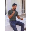 imageCOOFANDY Mens Polo Shirts Short Sleeve Casual Shirts with PocketDark Grey