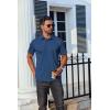 imageCOOFANDY Mens Polo Shirts Short Sleeve Casual Shirts with PocketDenim Blue