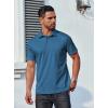 imageCOOFANDY Mens Polo Shirts Short Sleeve Casual Shirts with PocketLake Blue