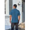 imageCOOFANDY Mens Polo Shirts Short Sleeve Casual Shirts with PocketLake Blue