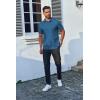 imageCOOFANDY Mens Polo Shirts Short Sleeve Casual Shirts with PocketLake Blue