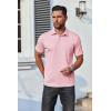 imageCOOFANDY Mens Polo Shirts Short Sleeve Casual Shirts with PocketLight Pink
