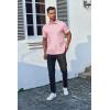imageCOOFANDY Mens Polo Shirts Short Sleeve Casual Shirts with PocketLight Pink