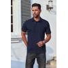 imageCOOFANDY Mens Polo Shirts Short Sleeve Casual Shirts with PocketNavy Blue