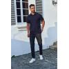 imageCOOFANDY Mens Polo Shirts Short Sleeve Casual Shirts with PocketNavy Blue