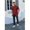 imageCOOFANDY Mens Polo Shirts Short Sleeve Casual Shirts with PocketWine Red