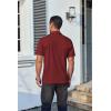 imageCOOFANDY Mens Polo Shirts Short Sleeve Casual Shirts with PocketWine Red