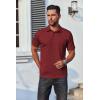 imageCOOFANDY Mens Polo Shirts Short Sleeve Casual Shirts with PocketWine Red