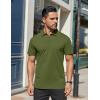 imageCOOFANDY Mens Polo Shirts Short Sleeve Moisture Wicking Golf Shirt Fashion Casual Collared TShirtArmy Green