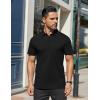 imageCOOFANDY Mens Polo Shirts Short Sleeve Moisture Wicking Golf Shirt Fashion Casual Collared TShirtBlack